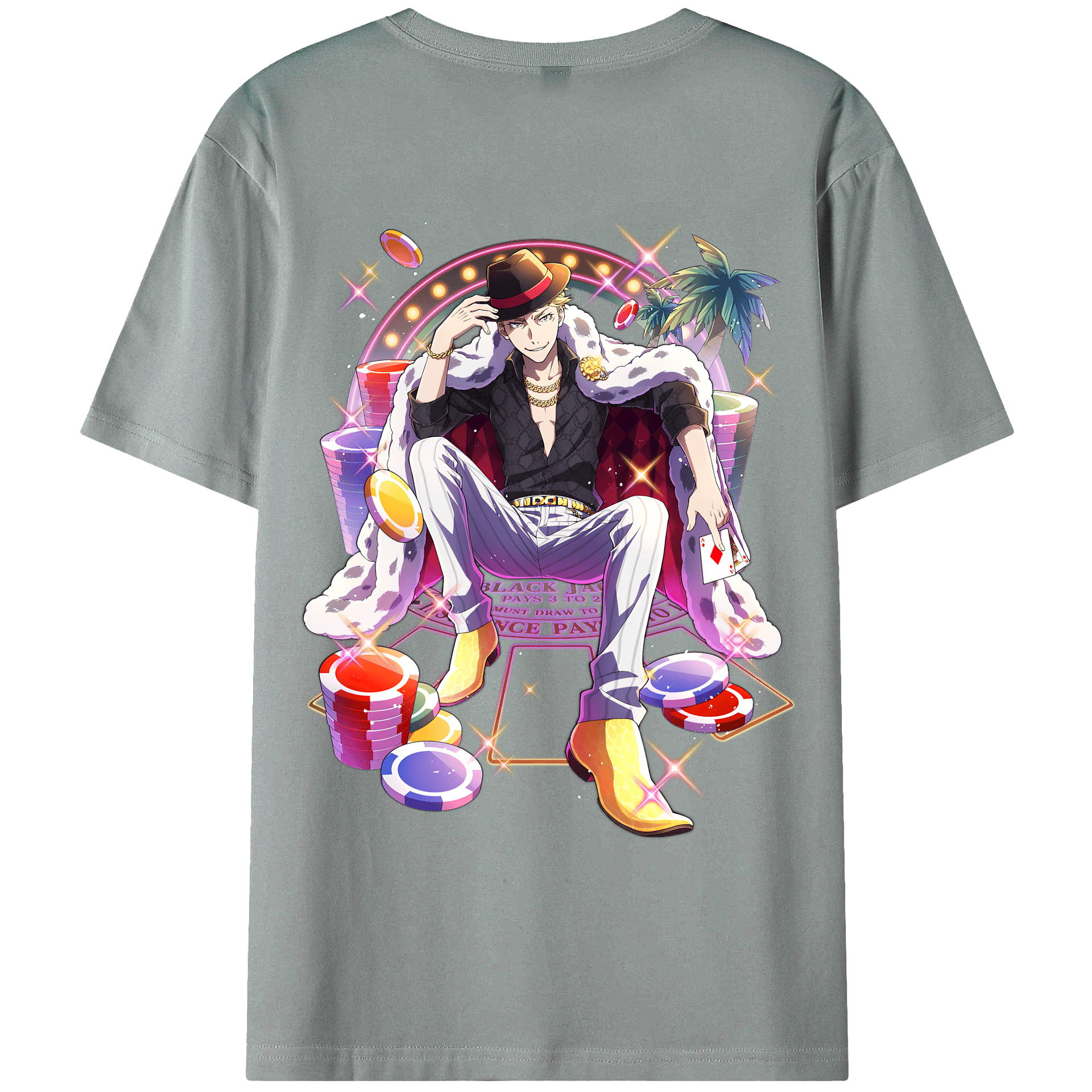 （画像用） 文豪ストレイドッグス Bungo Stray Dogs 綿100％ メンズ半袖Tシャツ（バックプリント） 通気性